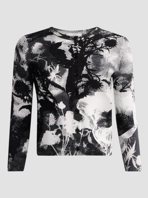 Alexander McQueen Women's London Flowers Jacquard Cardigan - White Multi