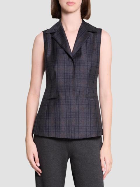 Theory Women's Plaid Slim-Fit Vest - Charcoal Multi
