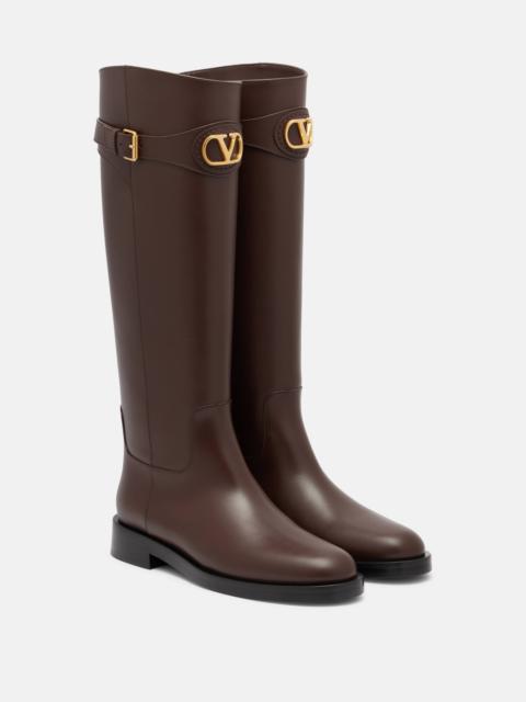 Valentino VLogo leather knee-high boots