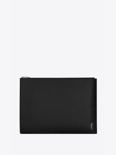 SAINT LAURENT tiny monogram document holder in matte leather