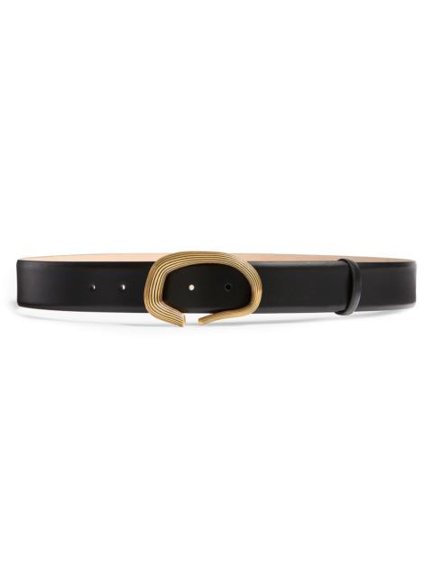 KHAITE Women's Churro Leather Belt - Black
