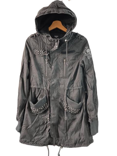 Other Designers Vintage - Ghost Of Harlem Punk Studded Zipper Hoodie