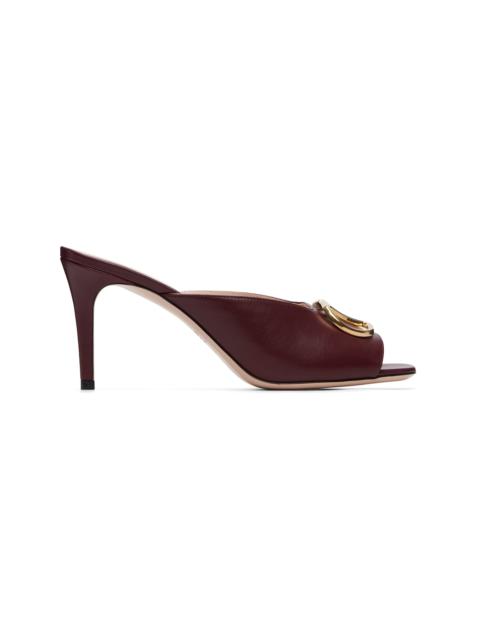 Valentino Burgundy VLogo Signature Heeled Sandals