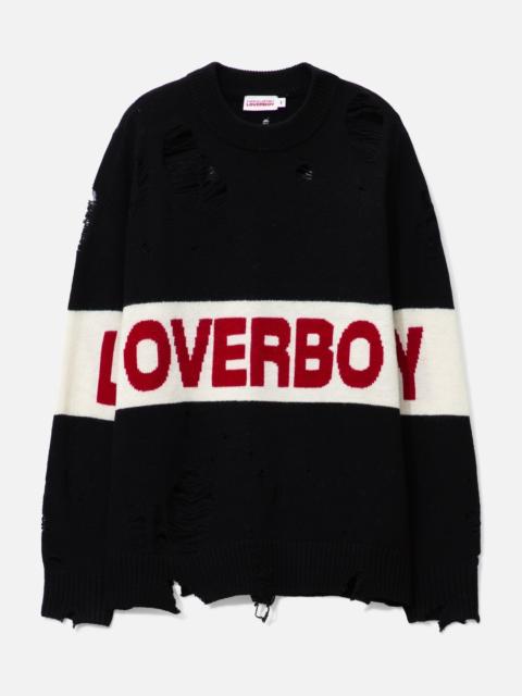 CHARLES JEFFREY LOVERBOY DISTRESSED LOVERBOY LOGO JUMPER