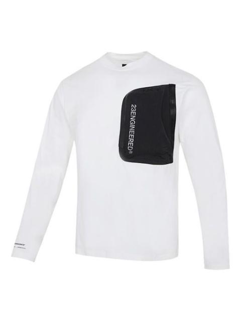 Jordan Men's Air Jordan Splicing Pocket Reflective Printing Round Neck Pullover White T-Shirt DN2050-100