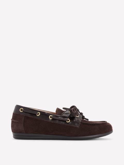 BODEN Lace-Up Boat Shoes-Bitter Chocolate
