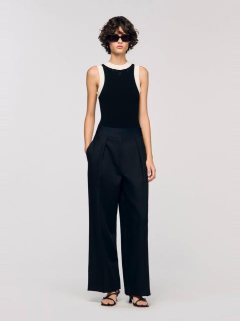 Sandro TWO-TONE KNIT BODYSUIT