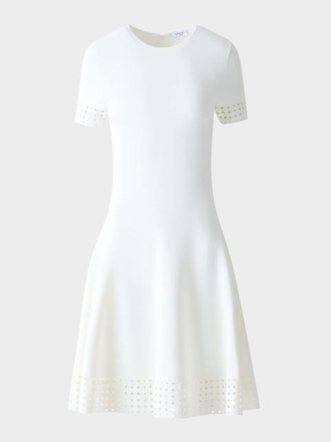 AKRIS Dot Lace Knit A-Line Dress
