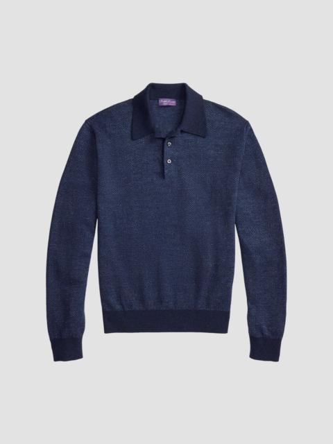 Ralph Lauren Men's Warm Weather Long-Sleeve Polo Shirt - Navy Multi