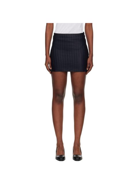 Our Legacy Navy Pinstripe Miniskirt
