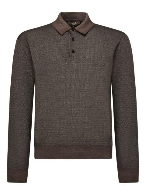 Loro Piana long-sleeve textured polo shirt