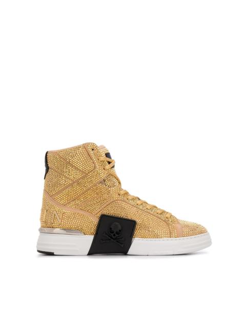PHILIPP PLEIN rhinestone-embellished high-top sneakers