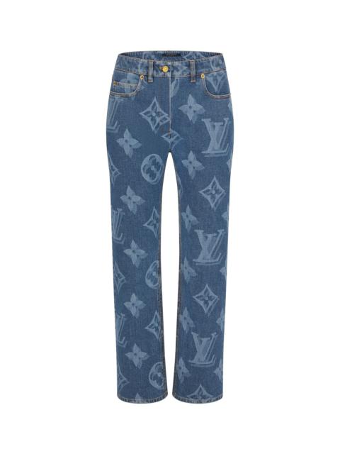 Louis Vuitton Blurry Giant Monogram Mid-Rise Jeans 
