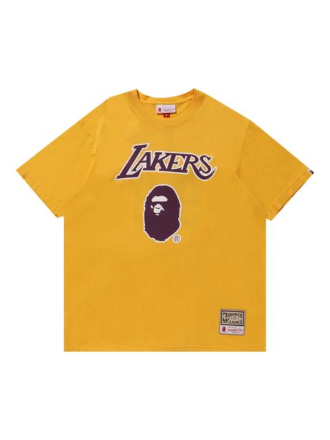 A BATHING APE® BAPE x Mitchell & Ness Lakers Tee 'Yellow﻿'