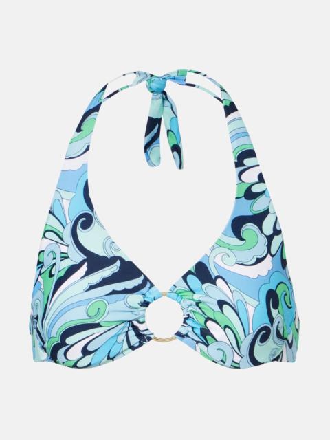MELISSA ODABASH Brussels printed ring-detail bikini top