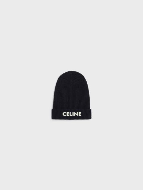CELINE CELINE EMBROIDERED KNIT WOOL BEANIE