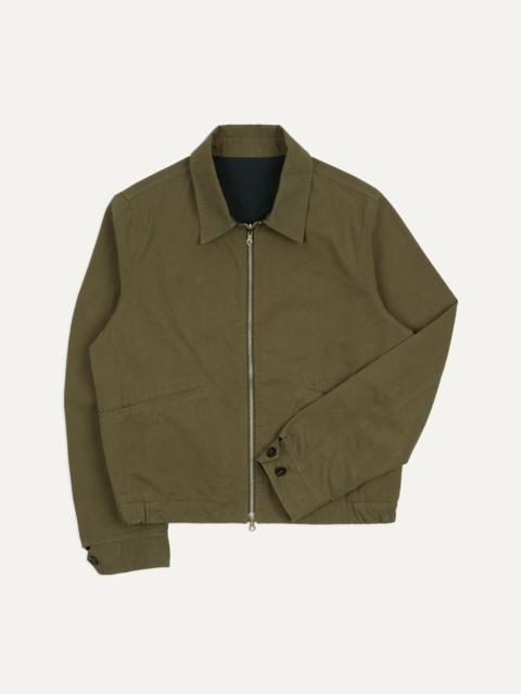 Olive and Navy Reversible Cotton Blouson Jacket