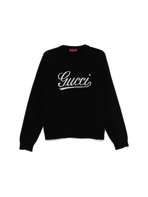 logo-intarsia knit sweater