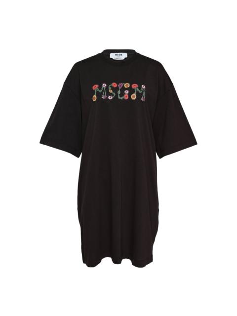 MSGM Floral MSGM Logo T-Shirt Dress