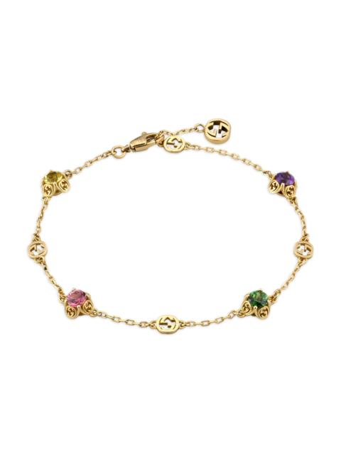 GUCCI Women's 18K Yellow Gold & Multicolor Gemstone Interlocking G Bracelet - Yellow Gold