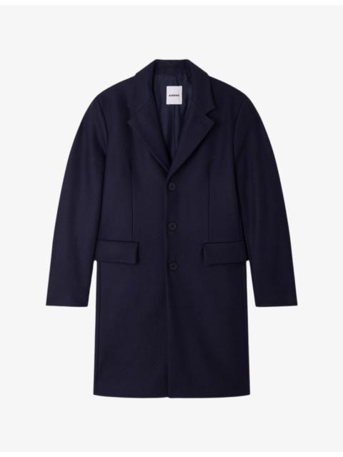 Sandro Single-Breasted Notch-Lapel Wool-Blend Coat