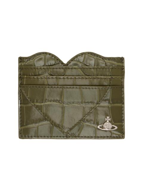 Vivienne Westwood Khaki Heart Card Holder