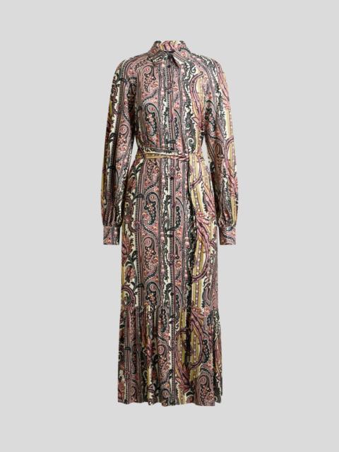 Etro LONG SHIRT DRESS WITH LEAFY PAISLEY MOTIF