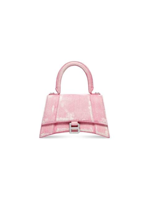 Women's Hourglass Small Handbag Denim Printed  in Pink