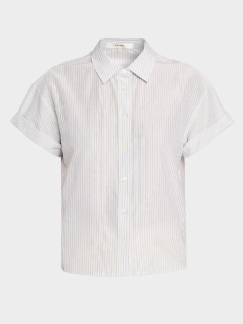 FRAME The Boardwalk Striped Cotton-Silk Shirt