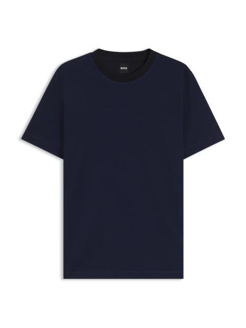 BOSS GEOMETRIC-JACQUARD T-SHIRT IN MERCERIZED COTTON