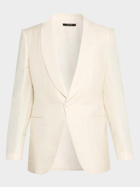 TOM FORD Men's Shawl-Lapel Grosgrain Jacquard Evening Jacket
