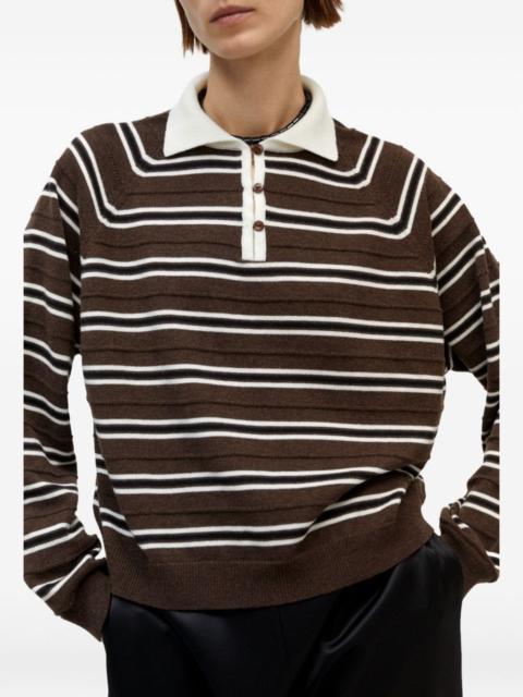 CORDERA striped merino wool polo top
