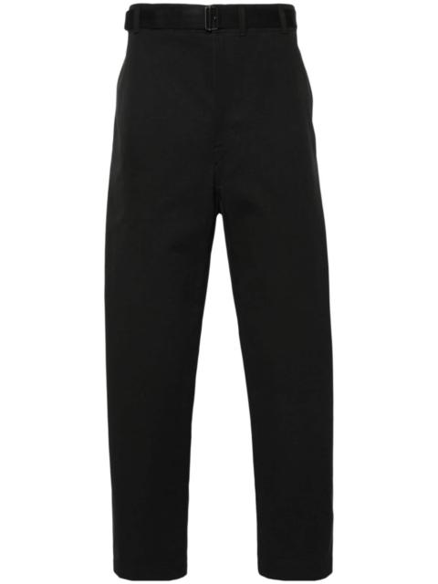 strap-detail tapered trousers