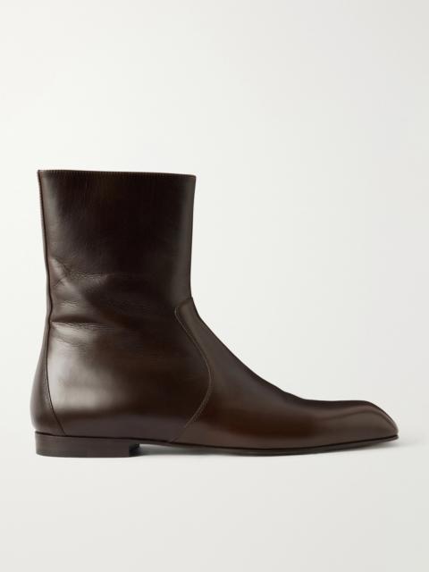 KHAITE Leather Ankle Boots
