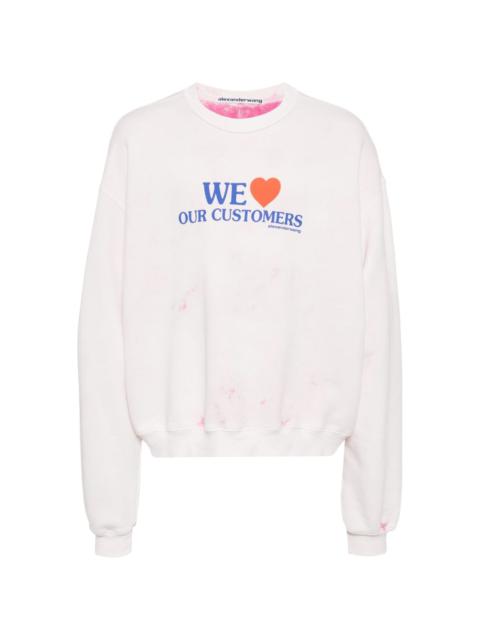 We Love Our Customers cotton sweatshirt
