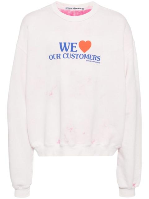 We Love Our Customers cotton sweatshirt