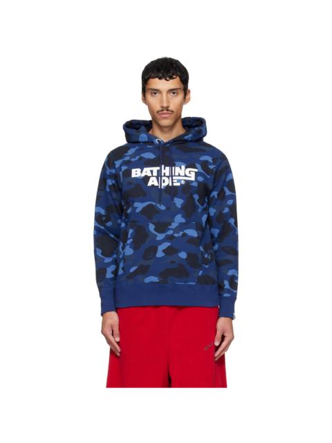 A BATHING APE® Navy Color Camo Pullover Hoodie