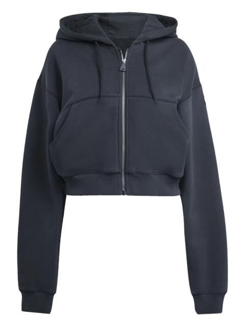 adidas logo-patch zip-up hoodie