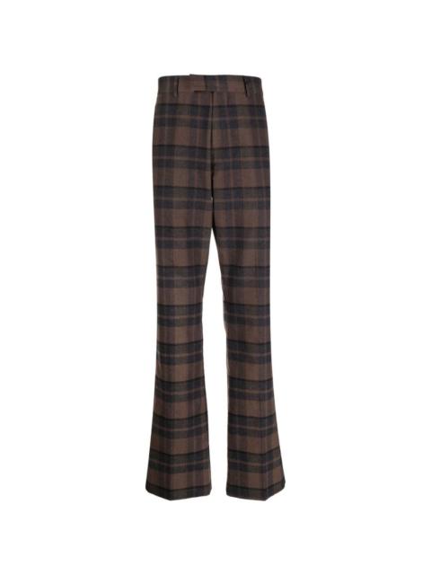 plaid-pattern tailored trousers