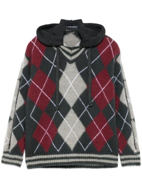 Y/Project argyle-knit sweater