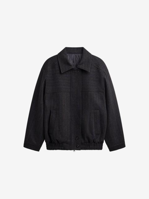 The Frankie Shop Natick Blouson Jacket - Charcoal Multi Stripe