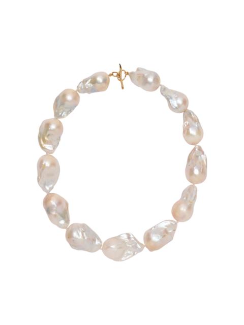 LIZZIE FORTUNATO Extra Large White Baroque Pearl & 14K Gold Necklace white