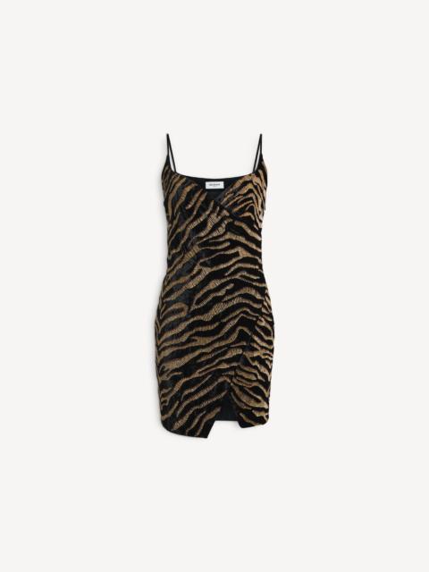 Balmain Velvet dress with tiger embroidery