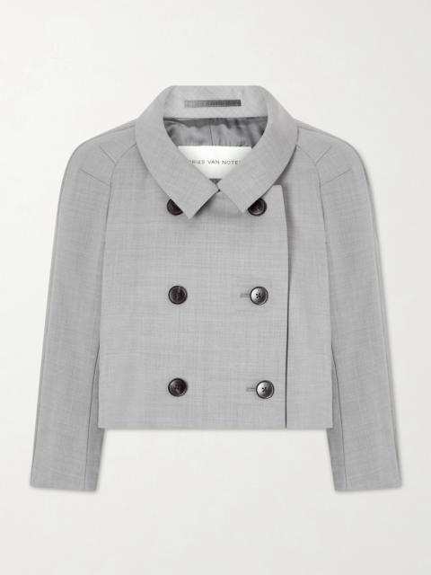 Dries Van Noten Cropped Doubel-breasted Grain De Poudre Jacket