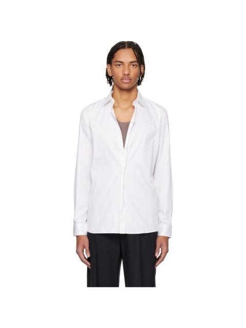 HUGO White Stretch Cotton Modern-Fit Shirt