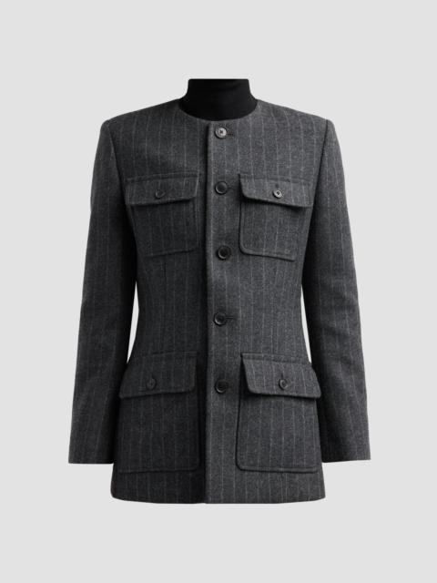 NILI LOTAN Women's Jenette Pinstripe Wool Jacket - Charcoal Pinstripe
