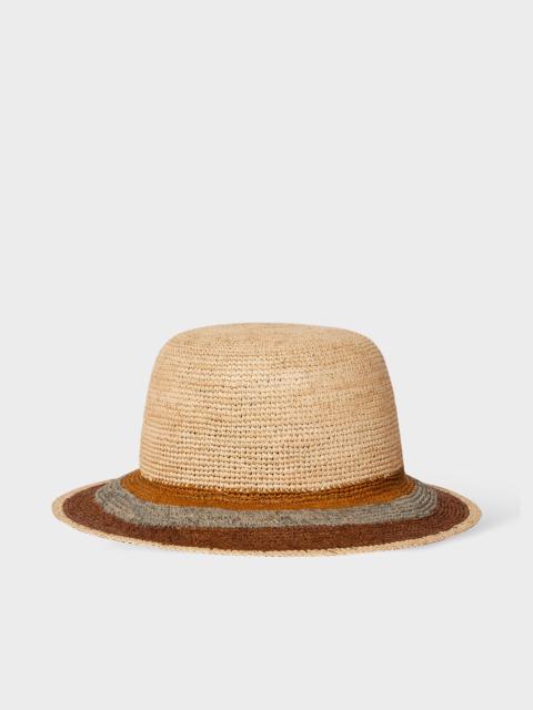 Tan Stripe Straw Hat