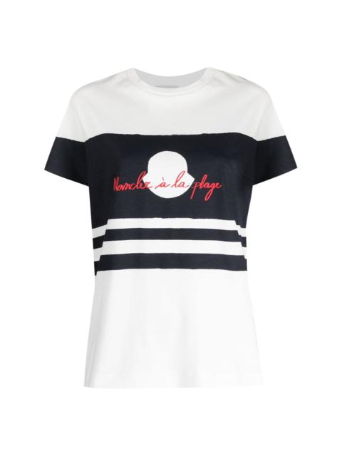 logo-print striped cotton T-shirt