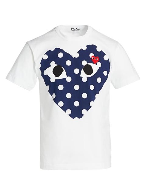 Comme des Garçons PLAY Men Polka Dot Logo T-Shirt - White