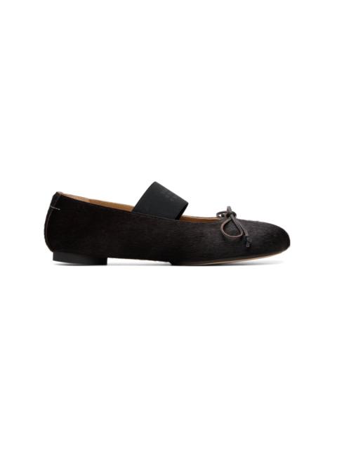 MM6 Maison Margiela Brown Anatomic Numeric Ballerina Flats